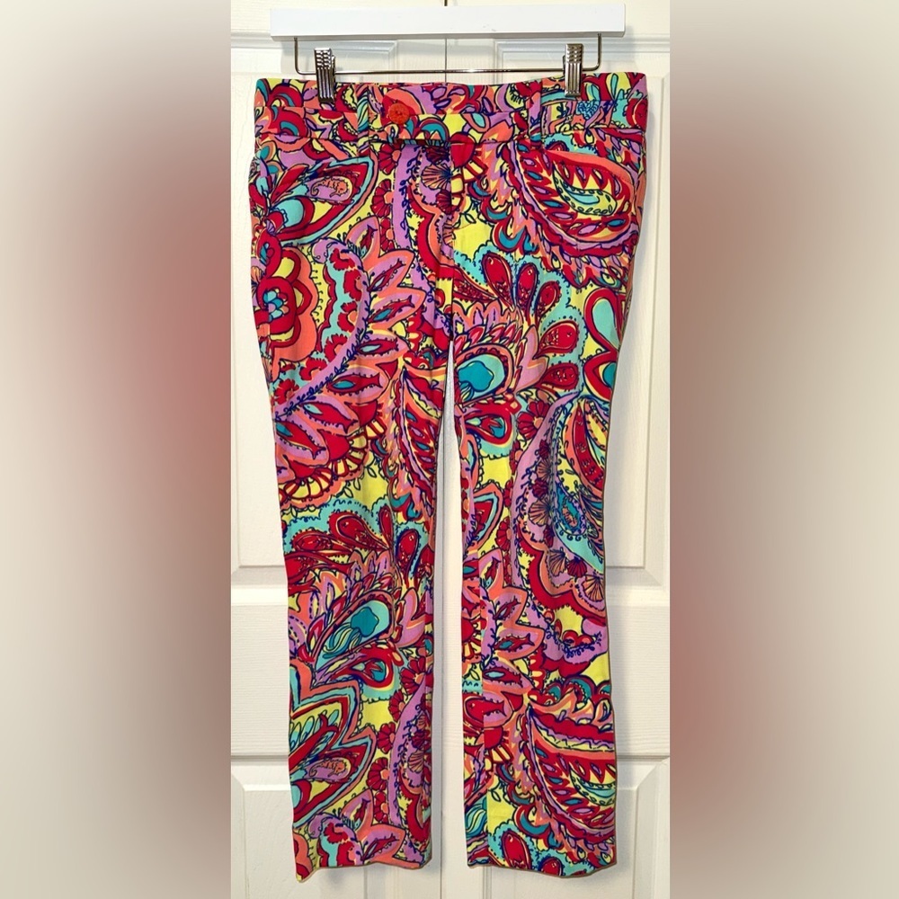 Lilly Pulitzer Feelin Groovy Capri Pants Women’s Size 2 Bright Multicolor EUC